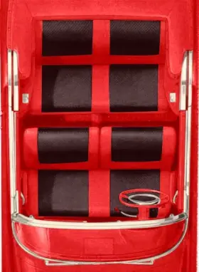 Tf100145 Cars Inc 1957 Bel Air 2 Door Hardtop Red Vinyl/black And Cloth Upholstery Set