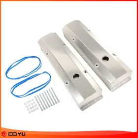 Ze1159128917683901g Cciyu 1/4 Inch Clear Anodized Fabricated Aluminum Tall Valve Covers Rail Sbc Chevy 283 305