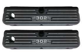 Cfr Performance Hz-6728-3-pbk-302 Aluminum Ford 289-302-351w-5.0l Tall Finned Valve Covers Black Etched 302