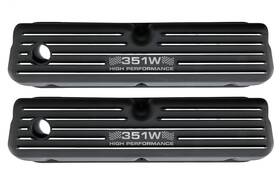 Cfr Performance Hz-6728-3-pbk-351w Aluminum Ford 289-302-351w-5.0l Tall Finned Valve Covers Black Etched 351w