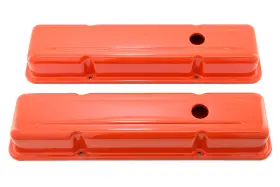Hz-9216-po Cfr Performance Steel Short Valve Covers Fits 1958 86 Chevy Sb 283-400 Smooth Orange