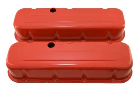 Hz-9235-po Cfr Performance Steel Tall Valve Covers Fits 1965 95 Chevy Bb 396-502 1 Hole Orange