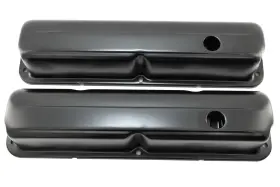 Hz-9296-pbk Cfr Performance Steel Valve Covers Fits 1957 1976 Ford Fe 352-428 Smooth 1 Hole Black