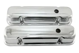 Hz-9300-c Cfr Performance Steel Tall Valve Covers Fits 1959 1979 Pontiac V8 301-455 1 Hole Chrome