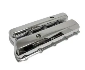 Hz-9391-1-c Cfr Performance Tall Steel Valve Covers Fits 1964 88 Oldsmobile 330 455 Chrome Smooth Top