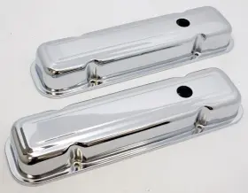 Hz-9461-c Cfr Performance Short Steel Valve Covers Fits 1959 1979 Pontiac 301-455 Chrome