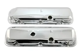 Hz-9504-1-c Cfr Performance Steel Short Valve Covers 1965-1972 Chevy Bb 396-454 Chrome With Dripper Rails