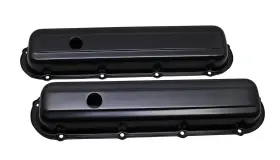 Hz-9521-pbk Cfr Performance Black Steel Valve Covers Fits 1968 1984 Cadillac 368/425/472/500