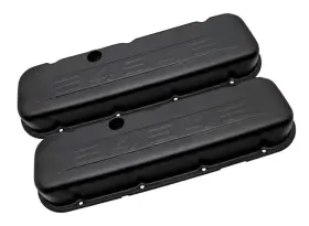 Hz-9843-pbk Cfr Performance Tall Steel Valve Covers For 1965-1995 Chevy Bb 396-502 454 Logo Black
