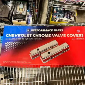 12341671 Chevrolet Gm Performance Parts Chrome Valve Covers Small Block 1958-86