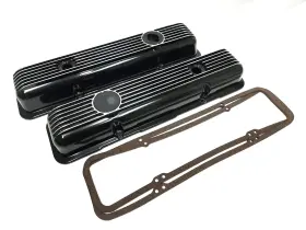 140010 Chevrolet 1978-1982 Corvette Valve Covers - Aluminum Black With Gaskets