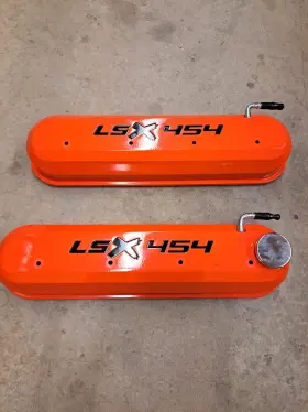 19332313 Chevrolet Ls/lsx 454 Valve Covers Orange/black Tall #19332313