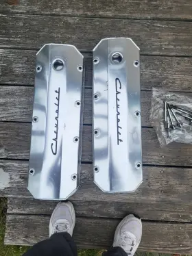 Cncv9856984a198205430 Chevrolet Fabricated Aluminum Bbc Chevy 396 454 502 Tall Valve Covers Gm Used