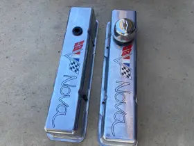 Cvs-421-tsq Chevrolet Nova Script Nos Valve Covers Small Block Very Rare Discontinued