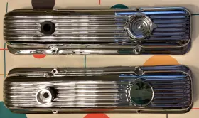 P3965544 Chevrolet P3965543 Set Of 2 Vintage Corvette Finned Valve Covers - Cast #p3965543 Lh/p3965544 Rh