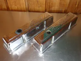 Sbc112124 Chrome Valve Covers Steel Powered By Chevrolet Small Block Chevy 327 350 400