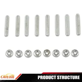 Cnnella0128019 Cnnella-69 8x Block Valve Cover Stud Kit Bolt Steel Fit For 1955-86 Chevy 283 327 350 400