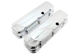 Cobra-tek Hz-9235-c 65 95 Chevy Big Block Tall Valve Covers Chrome Steel 396 427 454 502 1 Hole
