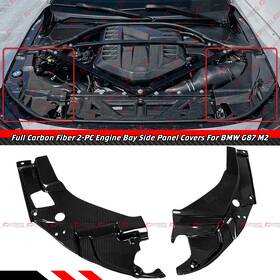 Cuztomtuning G87 M2 S58 For 23-26 Bmw Full Carbon Fiber 2pc Engine Bay Trim Panel Headlight Cover