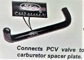 66-8falcon Dc C6az6a664 V8 Fo Mo Co Pcv - Carb Hose With Steel Valve Cover 14.95 Ship C6
