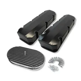 R25647 Demotor Performance For Bbc 454 Tall Valve Cover Short Bolt Anodize And 15 Inch Full Finned Air Cleaner