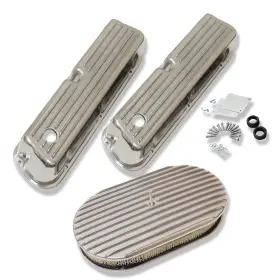 R27199 Demotor Performance For Ford 1962-1985 Tall Finned Valve Covers And 15 Inch Full Polish Air Cleaner