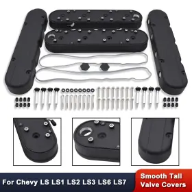R27251 Demotor Performance For Chevy Ls Ls1 Ls2 Ls3 Ls6 Ls7 4.8 5.3 5.7 6.0l Smooth Tall Valve Covers Black