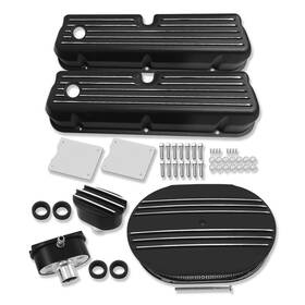 Demotor Performance R27365 For Ford Sbf 289 351w 1962-1985 Tall Valve Covers And 12 Inch Air Cleaner Breather