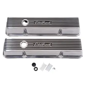 262-400 Edelbrock 085347042630 4263 Elite Ii Valve Covers For Chevy V8 1959-86 Aluminum