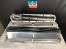 Edelbrock 1970 S Mopar Valve Covers 318 340 360 Small Block V-8 Aluminum With Breather