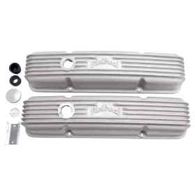 41449 Edelbrock Valve Covers Without Il Fill Hole Small Block Fits Chevy Satin