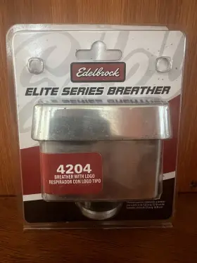 4204 Edelbrock Crankcase Breather Cap Elite-series Polished Push-in Rectangular