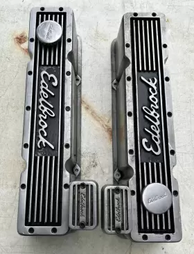 4249 Edelbrock Elite Tall Finned With Breathers Aluminum Valve Covers Sbc Chevy 327 350 4249 Edelbrock Elite Tall Finned With Breathers Aluminum Valve Covers Sbc Chevy 327 350