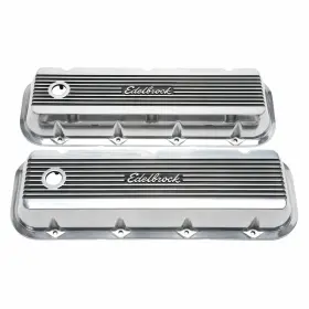 4275 Edelbrock Aluminum Gloss Black Elite Ii Valve Covers For Chevy Big-block V8