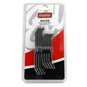 44143 Edelbrock Hold-down Tab Kit For Bbc Black 7 Piece