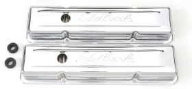 85347044498 Edelbrock Valve Cover Signature Series Chevrolet 1959-1986 262-400 Ci V8 Low Chr