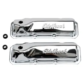 351m-400 Edelbrock Ede4461 4461 Signature Series Chrome Valve Covers For Ford And 351c V8