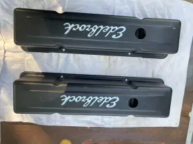 Sp4643a Edelbrock Chevy Small Block Valve Covers Tall Profile Black 1967-1986