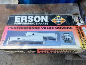 E981005 Erson Cams Chrome Valve Covers For Mopar Chrysler 318 340 360 V8 1980s Era