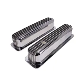 Rsk-vc8528p Factory Outlet Finned Aluminum Center Bolt Valve Cover For 1987-2000 Chevy Sb - Polished