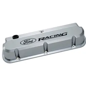 302-139 Ford Slant Edge Valve Cover Set With Racing Logo