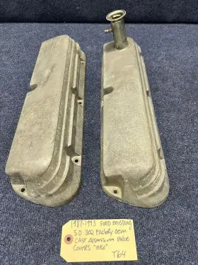 E6ze-6583-ab Ford 87-93 Mustang Factory Aluminum Valve Covers 5.0l 5.0 302 289