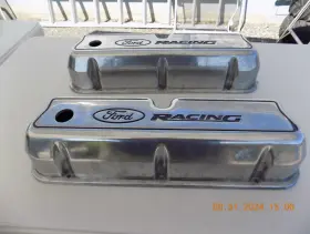 302-001 Ford Performance Racing Sbf 289 302 351w Polished Aluminum Valve Covers Used
