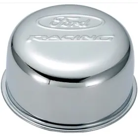 302-200 Ford Performance Racing Chrome Steel Breather With Logo