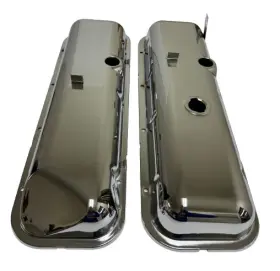 9504c Gearhead Bbc Big Block Chevy Valve Covers Chrome Recessed Corner Power Brakes Corvette