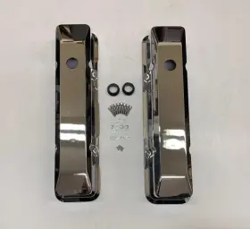 Gh6153 Gearhead V8 Small Block Chevy Tall Smooth Chromed Aluminum Valve Covers 283 350 Return