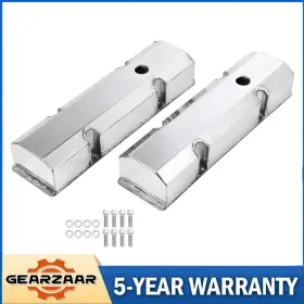 327350383 Gearzaar E41303p For Chevy Sbc Fabricated Aluminum Tall Valve Covers Polished E G1n