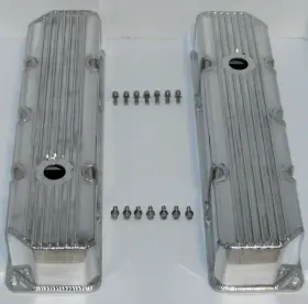 1405pol Gh 1976-87 Jeep Amc Pol Finned Fabricated Aluminum Valve Covers V8 304 360 390 401