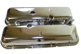 9504 Gh Bandit Valve Cover Set Oe-style Short Chrome Steel For Chevy Corvette Bbc