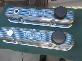 Gh1393-pol Gh Weiand 9298 Aluminum Valve Covers Small Block Mopar Inch 340-318 Excellent